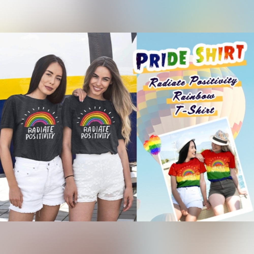 Pride "Radiate Positivity" Tee L - Picture 2 of 10